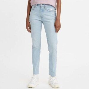 NWT Levis 501 Light Blue Wash High Rise Skinny Cropped Denim Jeans Size 26